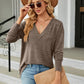 Full Size V-Neck Long Sleeve T-Shirt