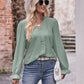 Pretty Purples Eyelet V-Neck Flounce Sleeve Blouse