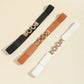 Black, Caramel, or White One Size PU Leather Belt