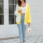 Sophia & Grace Open Front Contrast Color Balloon Sleeve Cardigan