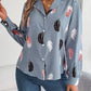 Button Up Printed Collared Neck Shirt
