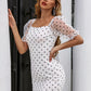 EillyBazar Polka Dot Zip-Back Mini Dress