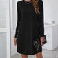 Women's Candida Decorative Button Round Neck Dress