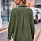 Full Size Dropped Shoulder Longline Shirt with Pockets