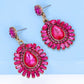 Teardrop Shape Glass Stone Dangle Earrings