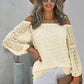 Swiss Dot Off-Shoulder Long Sleeve Blouse