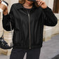 Pocketed Zip Up Collared Neck Jacket
