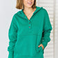 Zenana Half Snap Long Sleeve Hoodie - Brand Zenana