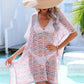 Slit Openwork V-Neck Cover Up