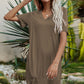 Women's Twisted V-Neck Short Sleeve Dress
