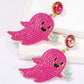 Ghost Shape Synthetic Pearl Dangle Earrings