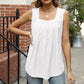 Full Size Eyelet Square Neck Tank
