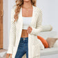 FULL SIZE Open Front Dropped Shoulder Cardigan with Pockets