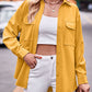 Pocketed Button Up Dropped Shoulder Shacket