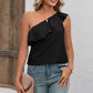 Full Size Eyelet One-Shoulder Tank