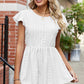 Tied Ruffled Round Neck Peplum T-Shirt