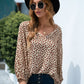 Beauteous Printed V-Neck Balloon Sleeve Blouse