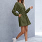Drawstring Round Neck Dropped Shoulder Mini Dress