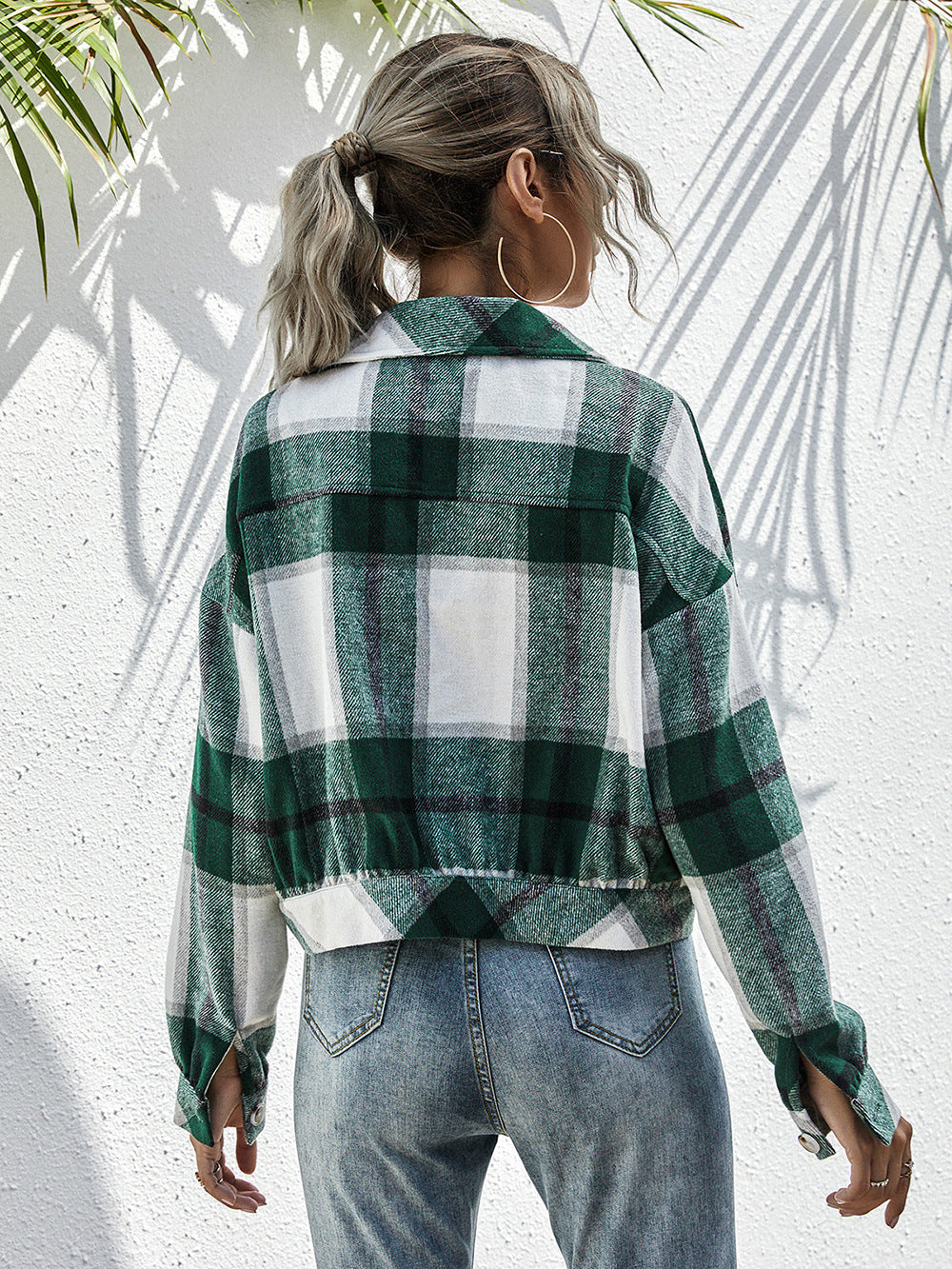 Outer Adventure Plaid Dropped Shoulder Shirt Jacket