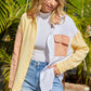 Women's Full Size Color Block Textured Drop Shoulder Shacket