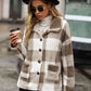 NotSoBasic Plaid Collared Neck Button Down Jacket
