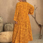 Plus Size Printed Slit Long Sleeve Dress