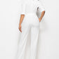 Mock Neck Tie-Waist Half Sleeve Jumpsuit