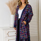 Multicolor Fringe Hem Open Front Cardigan