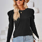 Round Neck Puff Sleeve Blouse