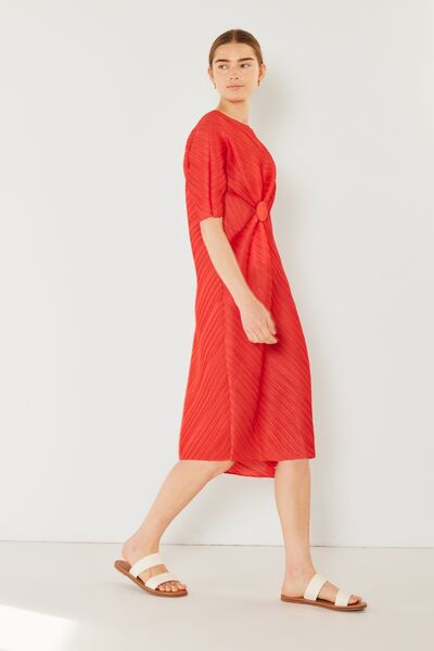 Marina West Swim Pleated Dolman Sleeve Dress *