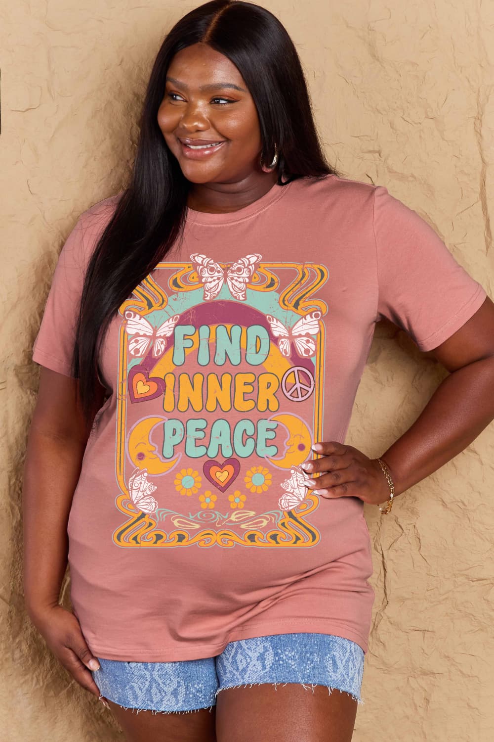 Simply Love Full Size FIND INNER PEACE Graphic Cotton T-Shirt