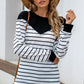 Striped Round Neck Long Sleeve T-Shirt