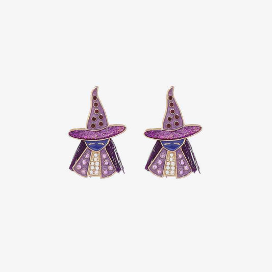 Halloween Witch Rhinestone Alloy Earrings