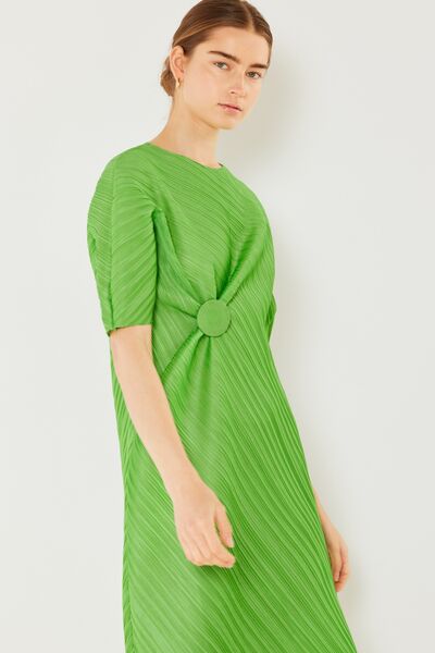 Marina West Swim Pleated Dolman Sleeve Dress *