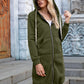 Full Size Zip-Up Longline Hoodie with Pockets