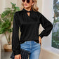 Cutout Mock Neck Long Sleeve Top
