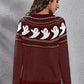 Full Size Ghost Pattern Round Neck Long Sleeve Sweater