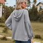 Full Size Dropped Shoulder Button-Down Hoodie