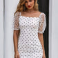 EillyBazar Polka Dot Zip-Back Mini Dress