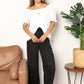 Double Take Full Size White Swiss Dot Puff Sleeve Square Neck Blouse