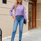 Full Size Pleated Notched Neck Flounce Sleeve Blouse