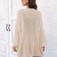 Open Front Dropped Shoulder Longline Cardigan