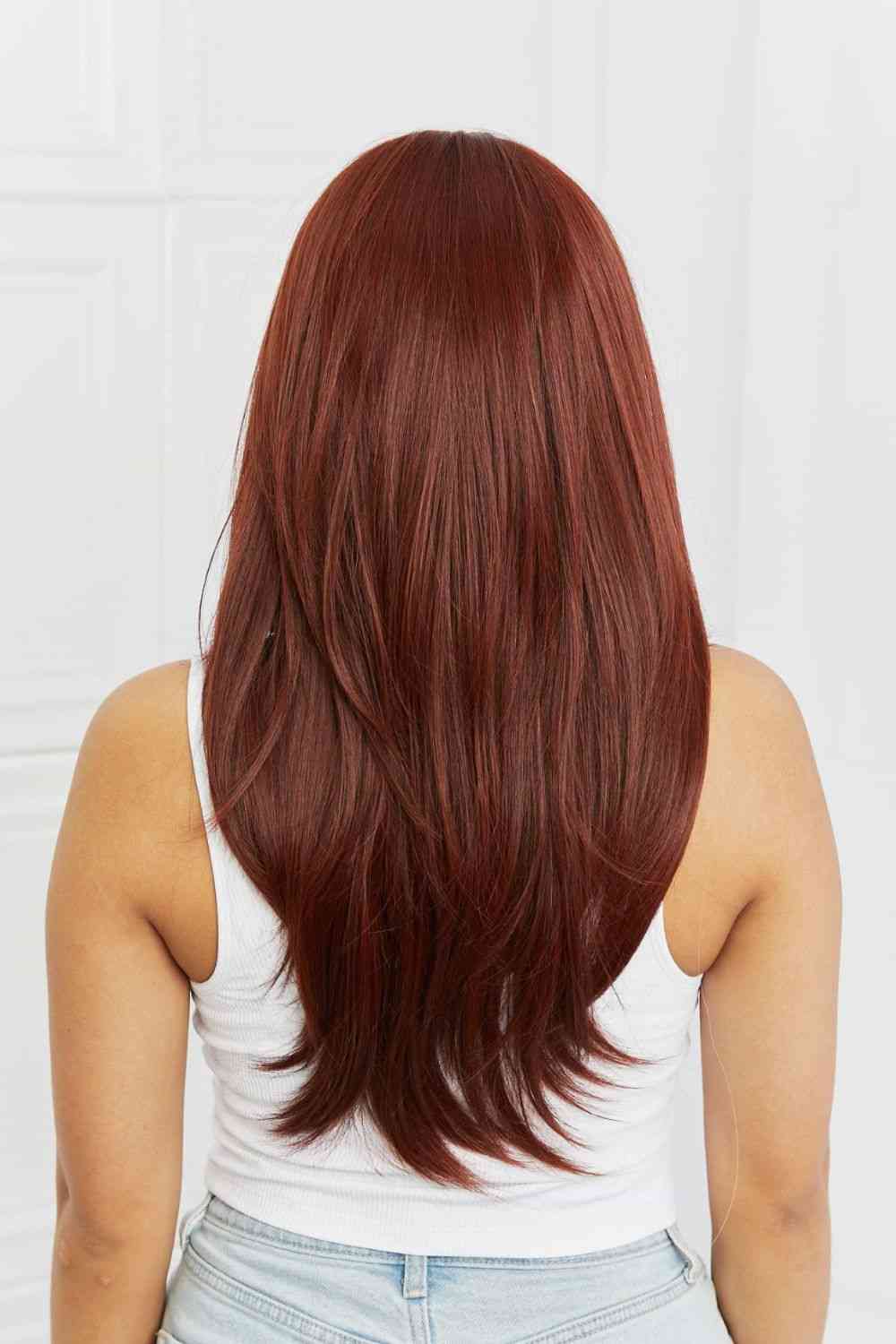 Red Mid-Length Wave Synthetic Wigs 20''