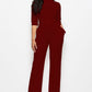 Mock Neck Tie-Waist Half Sleeve Jumpsuit