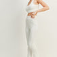 Kimberly C White Waffle Tank and High Waist Flare Pants Set