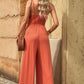 BeautifyJumpers Smocked Spaghetti Strap Wide Leg Jumpsuit