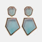 Geometrical Shape Zinc Alloy Frame Resin Dangle Earrings