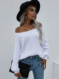 Off-Shoulder Rib-Knit Sweater *