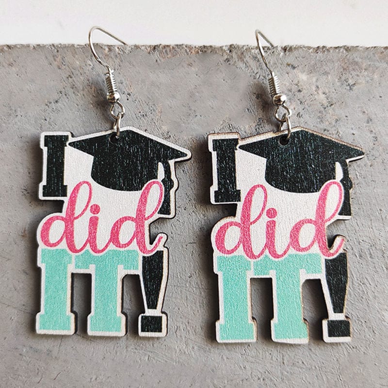 LITTLE GIRLS & TEEN School Theme Wooden Dangle Earrings