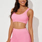 Textured Sports Bra and Shorts Set